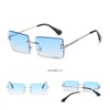OSAGAMA Fashion Sunglasses Small Rectangular Rimless Glasses for Men and