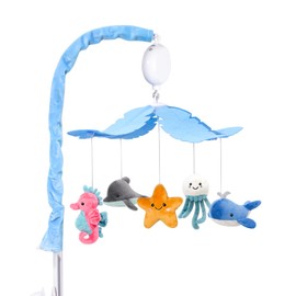 FEISIKE Baby Crib Mobile with 35 Lullabies, 3 Modes Rotation & Music, Adjustable Volume, Nursery Decor for Boys and Girls (Ocean Theme)