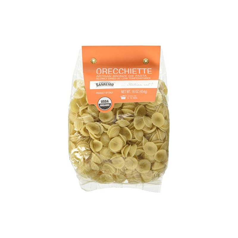 Compagnia Sanremo Pasta Italian Organic Orecchiette Pasta - 100% Durum