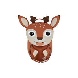 Affenzahn Little Friend Nursery Backpack for 1-3 Years Old Ergonomic Reflective Pull Tongue with Name Plate, Deer - Brown, Unit size, Backpack