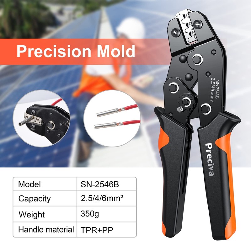 Preciva Solar Crimping Pliers for 2.5/4.0/6.0 mm² Solar Panel PV