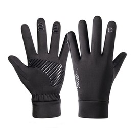 ULUCK PLUS Winter Gloves, Thermal Touch Screen Gloves Windproof Warm Cycling Gloves Running Gloves Liner for Men Women Biking Sports Walking (Black, L)