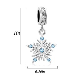 GMXLin Snowflake Charm Necklace White Crystal Winter Christmas Pendant for Women Girl Sister Daughter