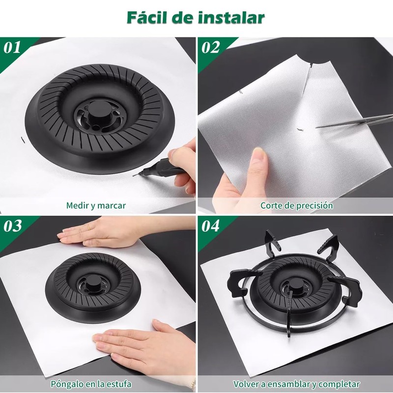 Lecute 6 Protector De Estufa Quemadores Lavables De Teflón Reutilizables