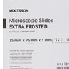 McKesson Microscope Slides, Extra-Frosted, Flat Glass, Ground Edges, 25 mm