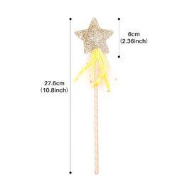 ALLY-MAGIC Fairy Wand, Glitter Star Wand Christmas Princess Wand Costume Props Angel Fairy Wands Sticks for Christmas Costume Prop Birthday Wedding Party Supply Cosplay Accessories Y4-XNB (Gold-2)