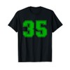 Number #35 Green Sports Team Varsity Number T-Shirt