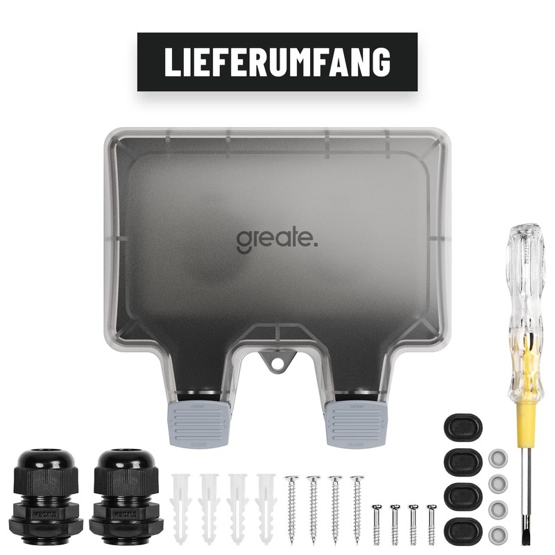 Greate Lockable Outdoor Socket Waterproof Garden with Switch - 2-Way