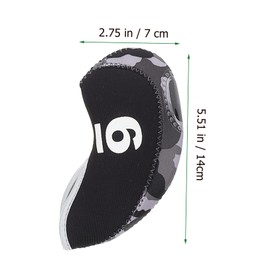 Kisangel 10pcs Golf Club Headcovers Magnetic Putter Covers Neoprene Golfing Supplies Rod Protector