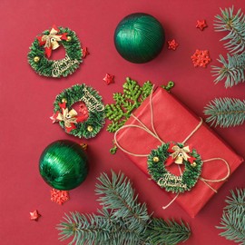 IMIKEYA Pack of 20 Christmas Wreaths Christmas Garland DIY Small Garlands Mini House Wreath Miniature Wreaths Craft Artificial Christmas Wreaths Winter Decoration Mini Wreaths Mini Cute Wreath Plastic