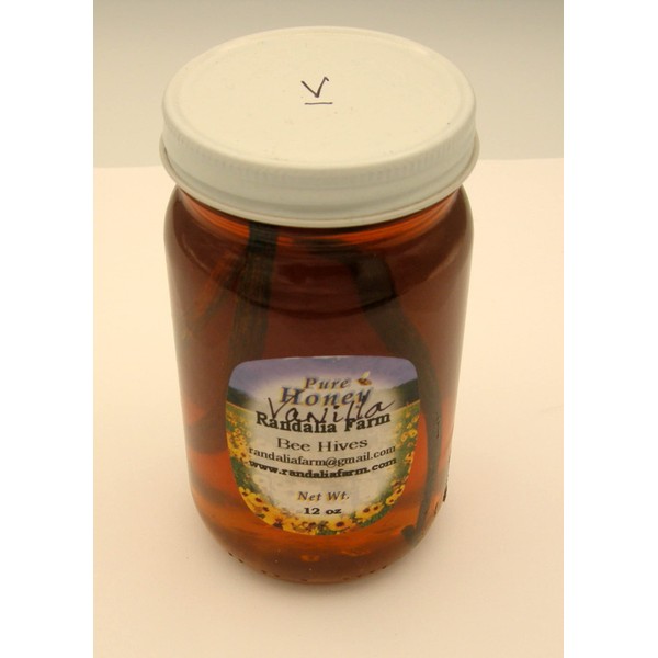 Raw Honey with Vanilla Beans, 12oz, Randalia Bee Hives