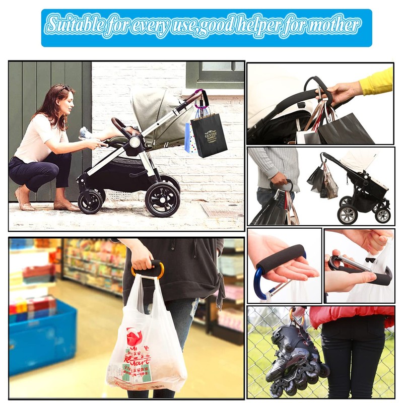 Stroller Hooks by Baby,Large Stroller Hooks for Mommy, 2 pcs