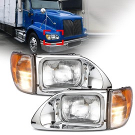 International Headlights Assembly 9200, 5900, 9400 with Turn Signal. Semi Truck Driver & Passenger Side A Pair