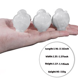 mookaitedecor Clear Quartz Crystal Cat Ornament White Cat Figurine Cat Gifts for Cat Lovers, Carved Healing Crystal Animal Cute Cat Statue Stone Room Decor 50-55mm Cat Themed Gifts for Women Men