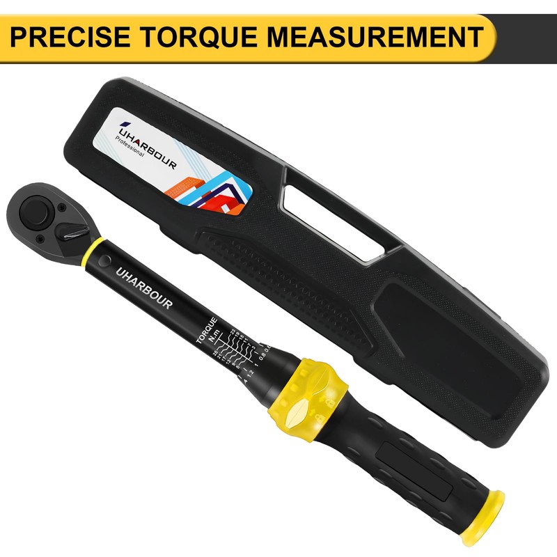 Uharbour 1/4" 3-25Nm Bicycle Torque Wrench 0.1Nm Micro Lock ±3%