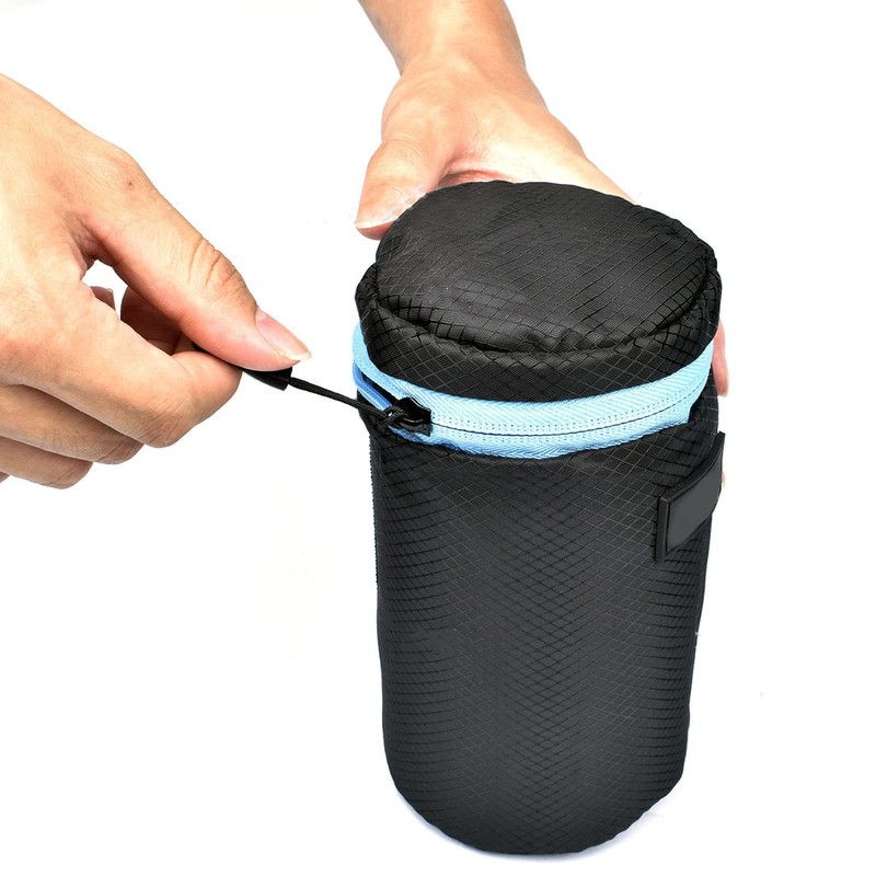 flexman Pack of 4 Lens Bag with Zip, Lens Bag