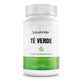 Té Verde Extracto 1000 mg por porción (2 Cápsulas) - 100 Cápsulas - S&V - Sin Gluten y Sin OMG