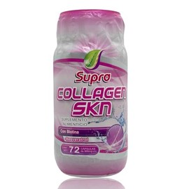 Colágeno Hidrolizado Biotina Collagen SKN 72 caps 500 miligramos Supra | Biotina | Resveratrol |Adultos | Hombres y Mujeres