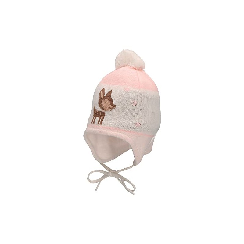 Sterntaler Girls' GOTS Bobble Hat Deer Hat, ecru, 49