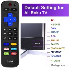 1-clicktech 2-in-1 Remote for Roku TV(Default)/fo