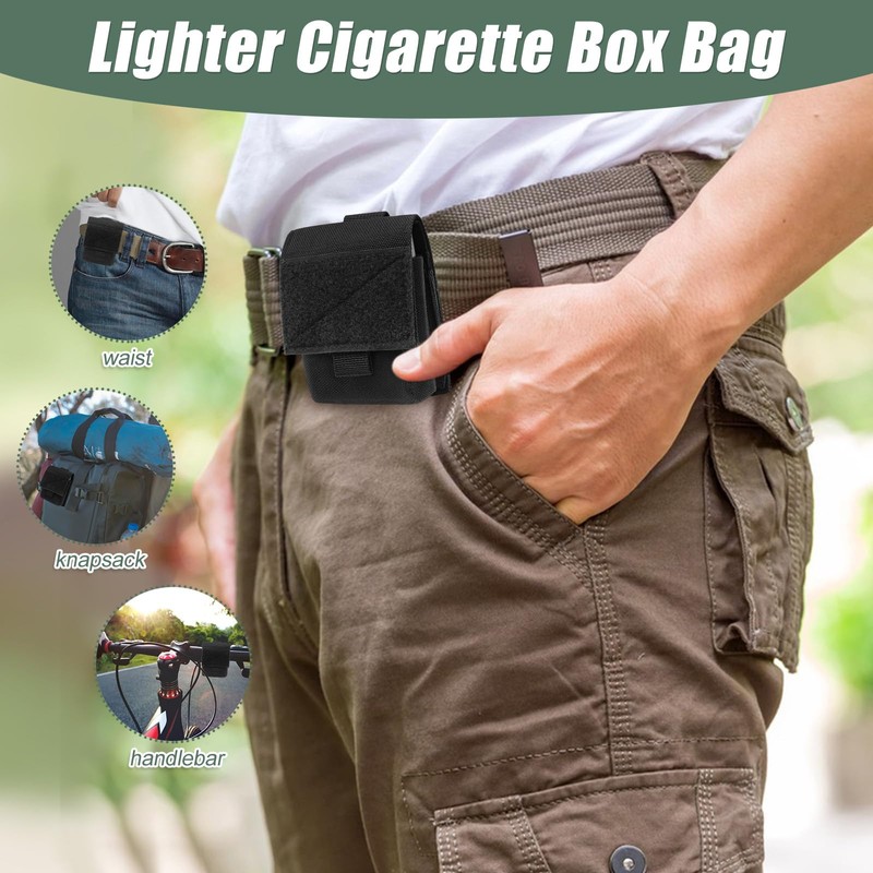 Waist Bag, Black Nylon EDC Pouch Pocket Organizer, Small Universal