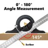 Big Horn 19571 12 Inch Combination Square Set Includes Protractor