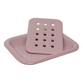 Klar Seifen Pink Enamel Coated Metal Soap Dish - Rose Rectangle