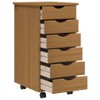 vidaXL Moss 6-Drawer Chest, Solid Pine Wood Mobile File Cabinet,