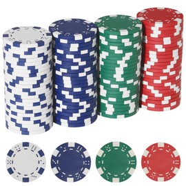 11.5 Gram Poker Chips,100pc Casino Poker Chips for Texas Hold'em, Blackjack Chips,Casino Poker Games Kit,Poker Chip Set for Card Board Game,Bulk Poker Chip,Gambling Chips