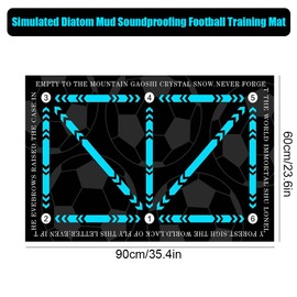 BRTNUP Football Footstep Training Mat 60x90cm, Non-Slip Dribble Mat for Kids & Adults (Blue)