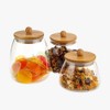 Victoria Bella Glass Container Box with Wooden Lid Glass Storage