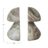 Creative Co-Op 2-Piece Marble Mushroom Shaped Bookends, Mint Chocolate Mélange