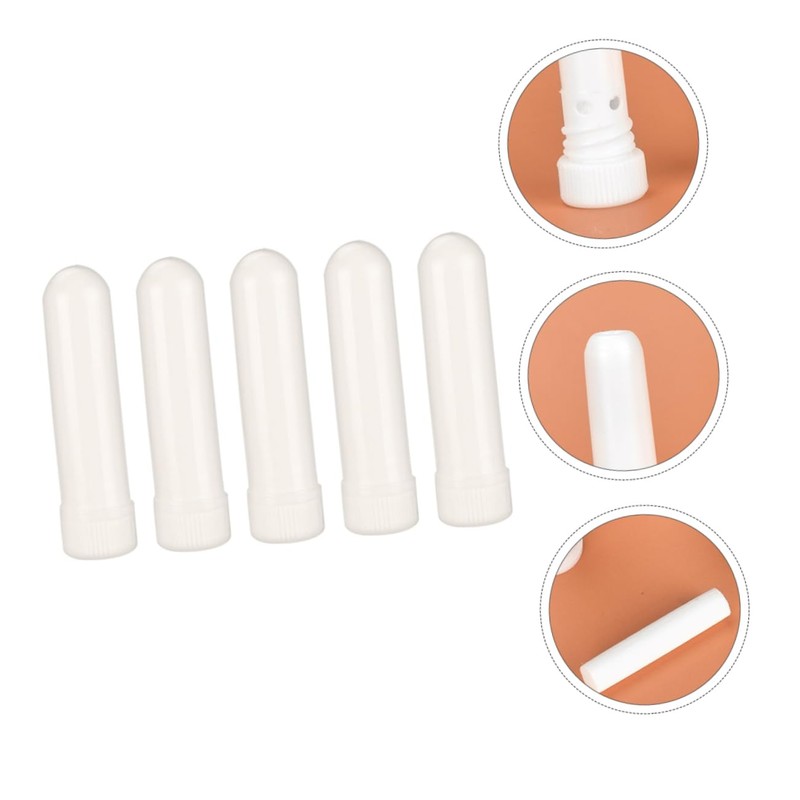 Beavorty 10pcs White Aromatherapy Essential Oil Tubes for Relief Refillable