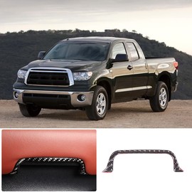 HIRUFAIT Armrest Box Switch Sticker Trim for Toyota Tundra 2007-2013 Center Consoles Accessories, Real Carbon Fiber Automotive Interior Decorative Cover