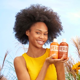 Verb Curl Shampoo & Conditioner Duo - Mild, Cleanse and Smooth Curl Defining Shampoo for Frizzy Hair + Soften, Define and Hydrate Frizz Control Conditioner - Vegan & Sulfate Free, 32 fl oz