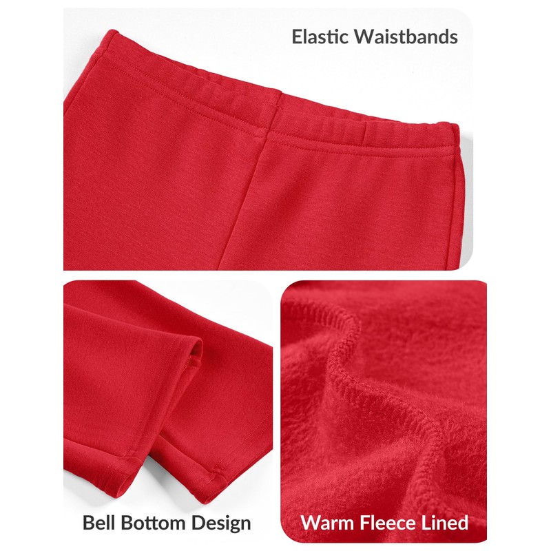 Witwot Toddler Girls Fleece Lined Pants Winter Warm Flare Leggings