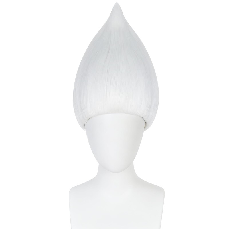 JoneTing Pure Silver Wig for Men Silver Straight Cosplay Wigs