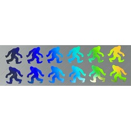 OwnTheAvenue 12Pcs Lot Pack Bigfoot Holographic Oil Slick Vinyl Sticker Decals - 1" Each