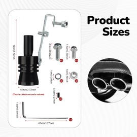 2 x Exhaust Sound Booster, Turbo Sound Simulator Whistle, Gxhong Aluminium Alloy Car Turbo Sound Exhaust XL, Exhaust Whistle Pipe, Red and Black, for Cars, Motorcycles