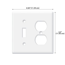 WIRESTER Double Gang-1 Duplex Outlet Cover and 1 Toggle Light Switch Plate/Wall Plate Cover - Bamboo Wood Texture Design