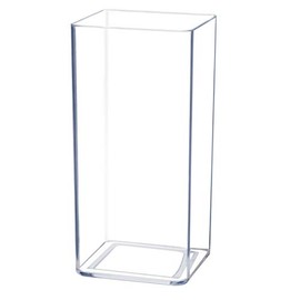 Royal Imports - Florero acrílico rectángulo alto, centro de mesa decorativo para el hogar o la boda, plástico no rompible, 12.7 x 25.4 cm, transparente