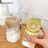 1/2/4/6 Counts Drinking Cup, High Borosilicate Thin Glass Rectangular Heat-resistant