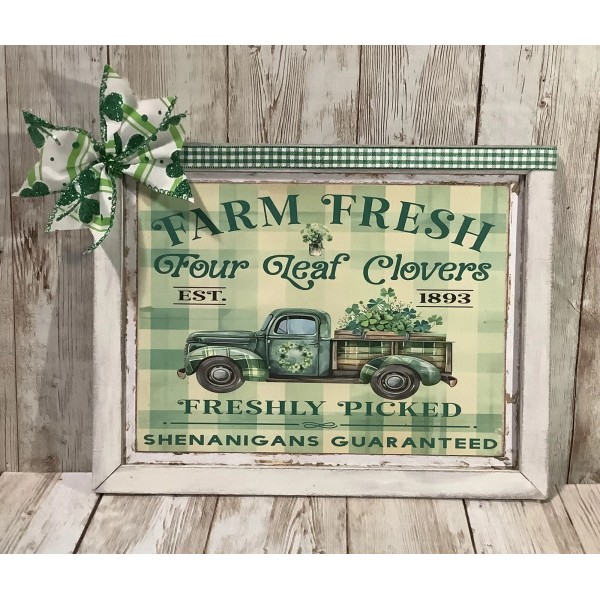 Unbranded New St Patrick’s Day Farm Fresh Clover Farmhouse Sign