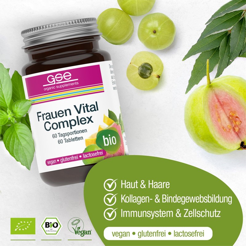 GSE Frauen Vital Complex Tabletten, Vitaminkomplex reich an Vitamin B,
