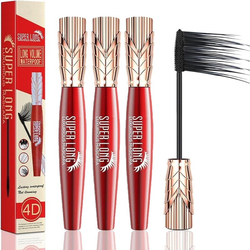 Super Long Mascara,Máscara 4d,Máscara Súper Larga,Máscara De Pestañas De Fibra