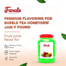 Fanale Premium Flavoring Jam for Bubble Tea | Honeydew Flavor Fruit Jam | for Boba Tea, Smoothie Paste, Slushes, Desserts | 9 pound | JAM005