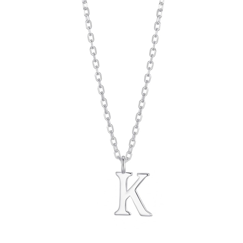 Philip Jones Sterling Silver Initial K Necklace