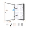 Mifuro 26"x20" Enclosed Bulletin Board, Lockable Weather-Resistant Aluminum Cork Noticeboard