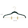 Simplify 6 Pack Velvet Hangers with Clips in Emerald