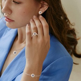 VONALA Evil Eye Earring Evil Eye Earrings for Women Evil Eye Stud Earring Sterling Silver Cubic Zirconial for Women